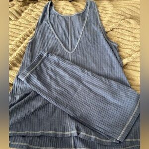 GUC Intimately Free People Matching Ribbed Blue Purple Tank & Short Set Size S